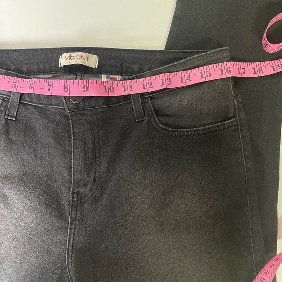 Vibrant Raw Hem distressed Black Washed Jeans Size 15 - Picture 9 of 10